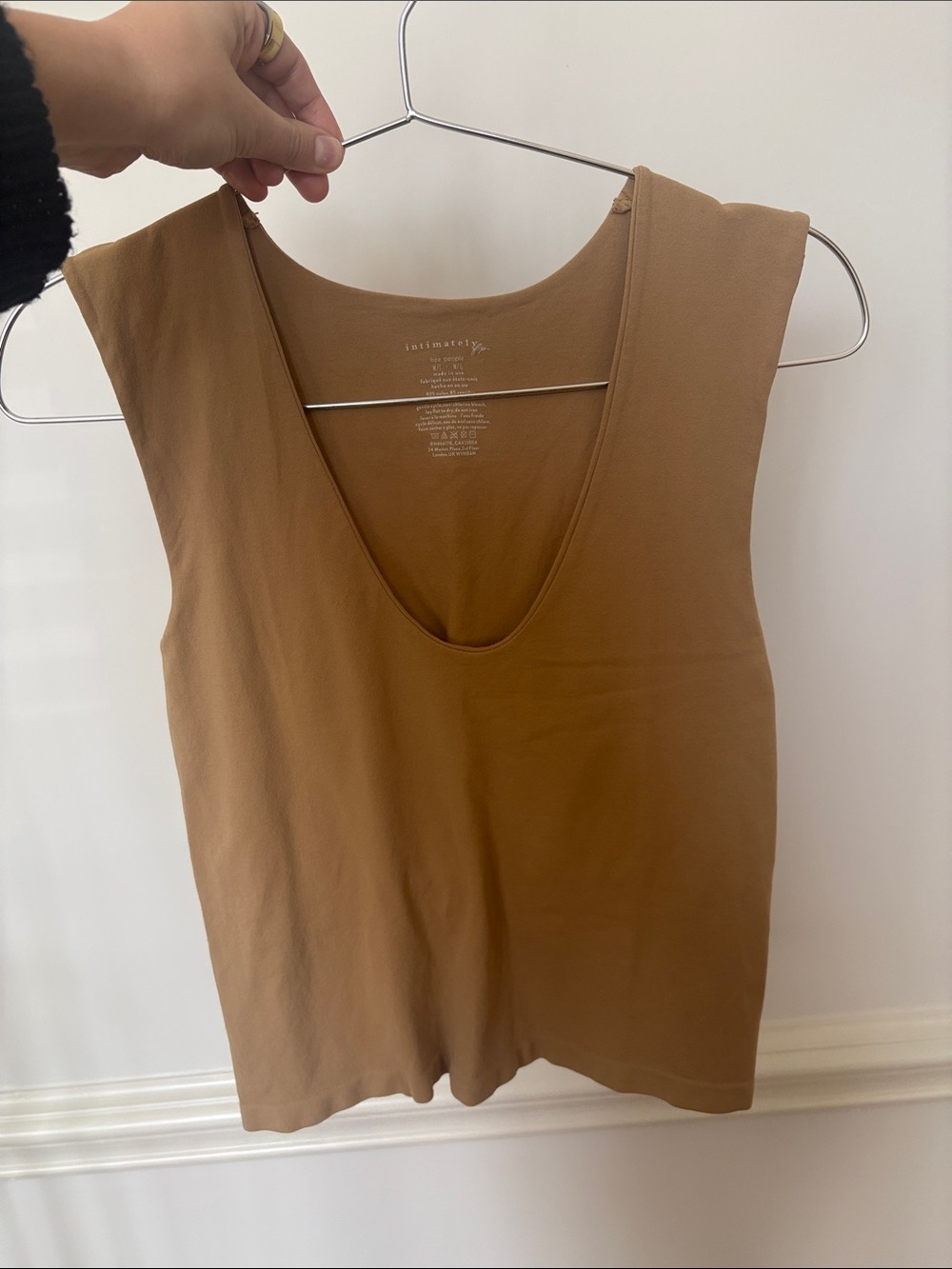 Scoop Neck Tank Top in Mustard/Brown